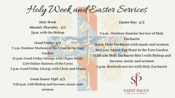 Holy Week and Easter Schedule