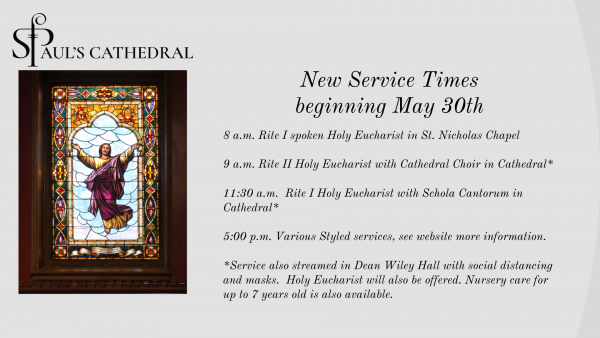 NEW SERVICE SCHEDULE STARTING MAY 30